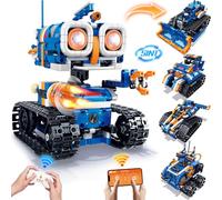 Demkia STEM Robot Building Toys Age 6+ for Kids, 5 in 1 Rechargeable Remote & APP Controlled Robotics Kit Build A Robot Toys, Birthday Gifts for Boys Aged 6 7 8-14+ (560 PCS)
