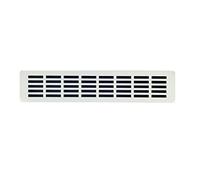 DEMLOU - White Aluminium Air Vent Grille - Powder Coated Plinth Heat Vent for Kitchen Cabinet or Drawer - Slim Skirting Vent Cover - RAL 9016 White - 33 x 7 cm.