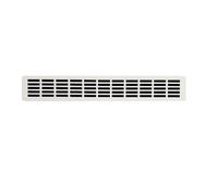 DEMLOU - White Aluminium Air Vent Grille - Powder Coated Plinth Heat Vent for Kitchen Cabinet or Drawer - Slim Skirting Vent Cover - RAL 9016 White - 44 x 7 cm.