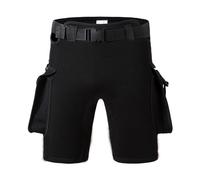 DEMMET Scuba Diving Shorts with Pocket 2mm Neoprene Technical diving short Wetsuits Spearfishing Surfing Shorts Canoeing Kayaking Shorts (Black, L)