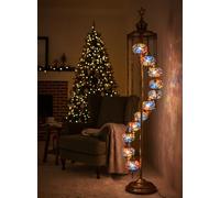 DEMMEX 11 Globe Turkish Moroccan Mosaic Floor Lamp - 210 cm Tall Tiffany Style Standing Boho Lamp for Living Room, Bedroom & Entryway - Handmade in Turkey, Multi-Mix