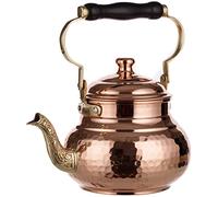 DEMMEX 2017 Hammered Copper Tea Pot Kettle Stovetop Teapot, 1.6-Quart (Copper)