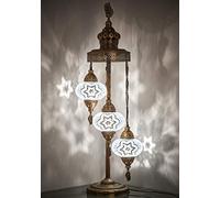 DEMMEX 2020 Customizable Turkish Moroccan Mosaic Tiffany Floor Table Lamp 3 Big Globes