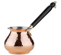 DEMMEX 22 fl Oz XLarge Solid Hammered Copper Turkish Greek Coffee Pot, Stovetop Coffee Maker, Cezve Briki Ibrik, Multipurpose Milk - Butter Warmer, Saucepan, Handmade in Turkey