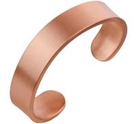 DEMMEX 3mm Thick Pure Turkish Copper Bracelet, Solid, Uncoated, Non-Magnetic, 1/8" Copper Thickness, Thickest of Its Kind and a Statement Piece, Fall 2024 Unisex, S-M (Wrist 5.5"-6.99"), Copper, No