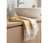 DEMMEX Certified Organic & OEKO-TEX Turkish Cotton Hand Towels - Set of 2, Quick Dry, Absorbent for Bathroom, Kitchen, Travel - Soft Diamond Weave, Prewashed,46x92cm, (Mustard)