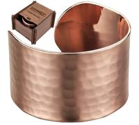 DEMMEX Copper Bracelet for Women - 100% Pure Hammered Turkish Copper Cuff, 1.5mm Thick High-Gauge, Handmade, Uncoated & Non-Magnetic, Large 1.6" Wide, Adjustable, in Wooden Gift Box