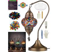 DEMMEX DIY Turkish Mosaic Lamp Making Kit - No Grout/Plaster Needed - Complete Mosaic Art & Craft Project Kit for Adults & Teens - Make Your Own Lamp - Fun, Easy, No Experience Required (MultiStar)