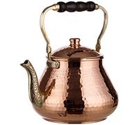 DEMMEX Large Copper Teapot, 1mm Thick, Hammered, Handcrafted in Turkey, 3 Quarts (2.8L)