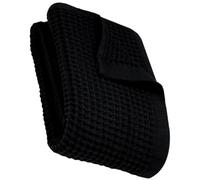 DEMMEX Organic Cotton Waffle Weave Turkish Bath Towel - Ultra Soft Lightweight Quick Dry, Oeko-Tex Certified, 100% Turkish Cotton (Jet Black, Large (60x30))