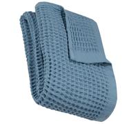 DEMMEX Organic Cotton Waffle Weave Turkish Bath Towel - Ultra Soft Lightweight Quick Dry, Oeko-Tex Certified, 100% Turkish Cotton (Blue, Large (60x30))