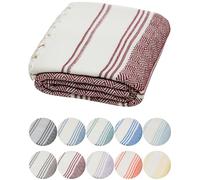 DEMMEX Organic Turkish Cotton Beach Bath Hammam Towel - Quick-Dry, Lightweight, Compact, Sand-Free Beach Towel & Blanket - Luxury Bathroom & Hammam Towel, OEKO-TEX Certified, 180x90cm, Burgundy