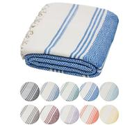 DEMMEX Organic Turkish Cotton Beach Bath Hammam Towel - Quick-Dry, Lightweight, Compact, Sand-Free Beach Towel & Blanket - Luxury Bathroom & Hammam Towel Peshtemal, OEKO-TEX Certified, 180x90cm, Royal
