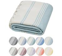 DEMMEX Organic Turkish Cotton Beach Bath Hammam Towel - Quick-Dry, Lightweight, Sand-Free Beach Towel & Blanket - Luxury Bathroom & Hammam Towel Peshtemal, OEKO-TEX Certified, 180x90cm, Slate Blue