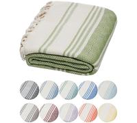 DEMMEX Certified Organic Turkish Cotton Soft Bath Towel - Luxury Oversized Peshtemal for Bathroom, Bath Sheet - Lightweight Quick-Drying Beach Towel - Prewashed, Diamond Weave, 180x90 cm