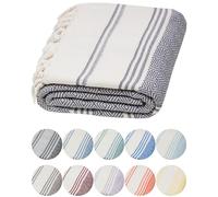 DEMMEX Organic Turkish Cotton Beach Bath Hammam Towel - Quick-Dry, Lightweight, Sand-Free Beach Towel & Blanket - Luxury Bathroom & Hammam Towel Peshtemal, OEKO-TEX Certified, 180x90cm, Dark Grey
