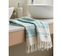 DEMMEX Organic Turkish Cotton Hand Towels Set of 2, Quick Dry Soft Diamond Weave, Absorbent Prewashed OEKO-TEX Bathroom Kitchen Towels 45x90cm (Sage Green)