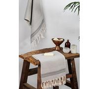 DEMMEX Set of 2 Micro Waffle Turkish Hand Towels for Bathroom and Kitchen - 100% Oeko-TEX Certified Cotton - Luxury, Ultra-Soft Cotton Bubbles Texture, Prewashed, 18x32'', Gray