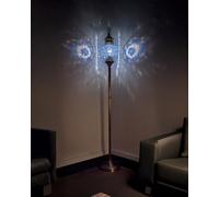 DEMMEX Turkish Moroccan Mosaic Boho Bohemian Colorful Handmade Accent Mood Floor Lamp, Single XL 10" Globe, 5.5feet, Worldwide Use (Blue)