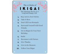 DEMNREG Metal Tin Sign The0 Rules of IKIGAI Sign Wall Decor Funny Poster for Home Kitchen Bar Pub Man Cafe Room Garage Vintage Retro Plaque 12x16 Inch