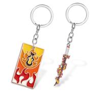 Demo Slayer Keychain Anime Keyring for Demo Slayer Fans, 2Pcs Demo Slayer Merch Key Chain Keyrings Rings Kids Christmas Party Supplies Favors Bags fillers Novelty Toy Birthday Gifts for Boys Girls