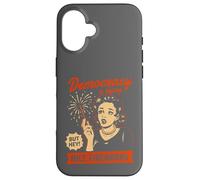 Democracy Dying Fireworks Ironic Political Art Case for iPhone 16