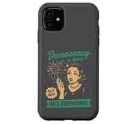 Democracy Dying Fireworks Political Satire Design Case for iPhone 11