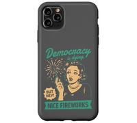 Democracy Dying Fireworks Political Satire Design Case for iPhone 11 Pro Max