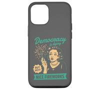Democracy Dying Fireworks Political Satire Design Case for iPhone 12/12 Pro