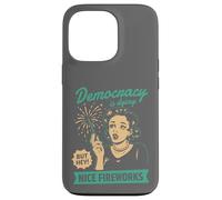 Democracy Dying Fireworks Political Satire Design Case for iPhone 13 Pro