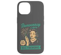 Democracy Dying Fireworks Political Satire Design Case for iPhone 14