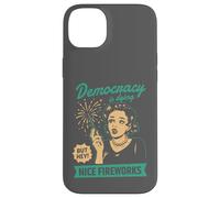 Democracy Dying Fireworks Political Satire Design Case for iPhone 14 Plus
