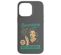Democracy Dying Fireworks Political Satire Design Case for iPhone 14 Pro Max