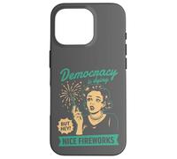 Democracy Dying Fireworks Political Satire Design Case for iPhone 16 Pro