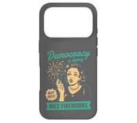Democracy Dying Fireworks Political Satire Design Case for iPhone 17 Pro