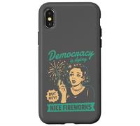 Democracy Dying Fireworks Political Satire Design Case for iPhone X/XS