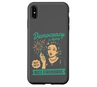 Democracy Dying Fireworks Political Satire Design Case for iPhone XS Max