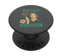 Democracy Dying Fireworks Political Satire Design PopSockets Adhesive PopGrip