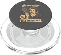 Democracy Dying Nice Fireworks Retro Satire PopSockets PopGrip for MagSafe