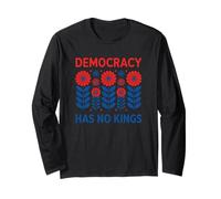 Democracy Has No Kings Patriotic Floral Art Long Sleeve T-Shirt