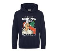 Democracy Manifest Christmas Hoodie Get Your Hands Off My Present Pullover Funny Succulent Chinese Meal Meme Unisex Kids Adults Hood(L, Navy)
