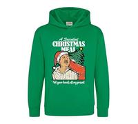 Democracy Manifest Christmas Hoodie Get Your Hands Off My Present Pullover Funny Succulent Chinese Meal Meme Unisex Kids Adults Hood(L, Irish Green)