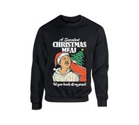 Democracy Manifest Christmas Jumper Get Your Hands Off My Present Succulent Chinese Meal Sweater Funny Ugly meme Unisex kid adult Sweatshirt(S, Black)