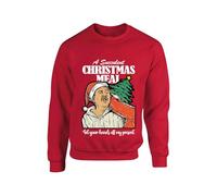 Democracy Manifest Christmas Jumper Get Your Hands Off My Present Succulent Chinese Meal Sweater Funny Ugly meme Unisex kid adult Sweatshirt(S, Red)