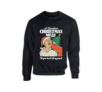 Democracy Manifest Christmas Jumper Get Your Hands Off My Present Sweater Funny Succulent Chinese Meal Meme Unisex Kids Adults Sweatshirt(XXL, Black)