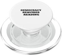 Democracy Requires Reading - Civic Literacy Humor Quote PopSockets PopGrip for MagSafe