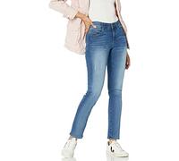 Democracy Women's Ab Solution Straight Leg Jean, Blue, 8 Petite