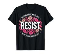 Democrat Womens Floral Resist Patriotic Democratic USA T-Shirt