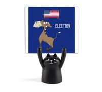 Democratic Donkey Raise Flag Election Memo Holder Cartoon Black Cat Stand Decoration