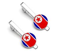 Democratic People'S Republic of Korea Flags Men Tie Clip Wedding Gift for Best Man, Groomsman, Usher, Birthday